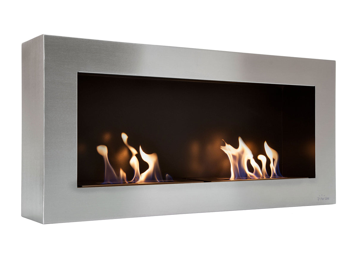 Cheminée bioéthanol murale Nisa 90 cm inox