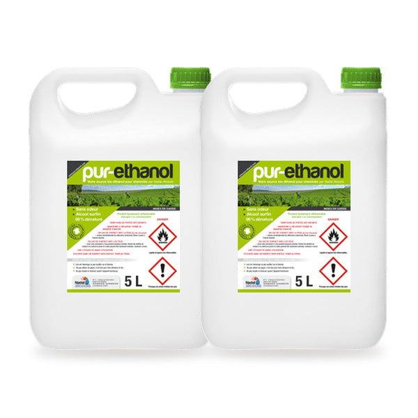 Bioéthanol pour cheminée 10 L – Pack 2 bidons de 5 L