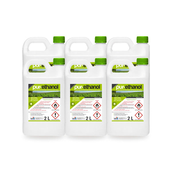 Bioéthanol pour cheminée 12 L – Pack 6 bidons de 2 L