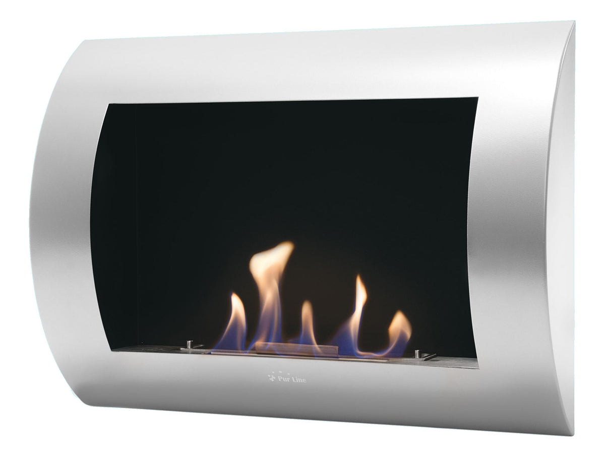 Cheminée bioéthanol murale Inox Classic façade incurvée