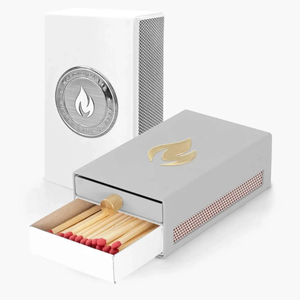 Boîte d'allumettes design Nordic Flame grise