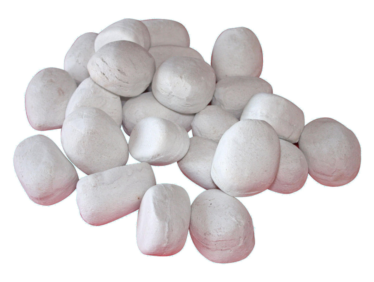 Lot de 24 pierres décoratives blanches
